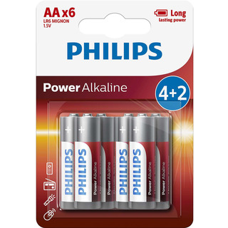 Philips baterie Power Alkaline 4+2ks blistr (LR6P6BP/10, AA, LR6)