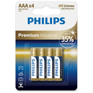 Philips baterie Premium Alkaline 4ks (LR03M4B/10, AAA, LR3)