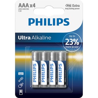 Philips baterie Ultra Alkaline 4ks (LR03E4B/10, AAA, LR3)