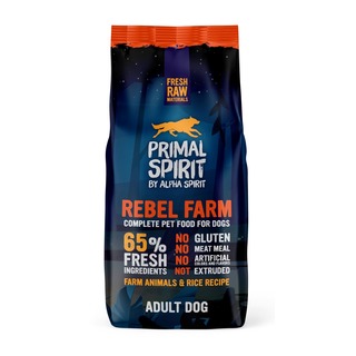 Primal Spirit Dog 65% Rebel Farm 12 kg - za studena lisované granule (kuřecí maso, čerstvá ryba)
