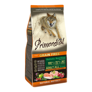 Primordial Adult Chicken & Salmon 12kg - bezobilné granule pro dospělé psy (kuře a losos)
