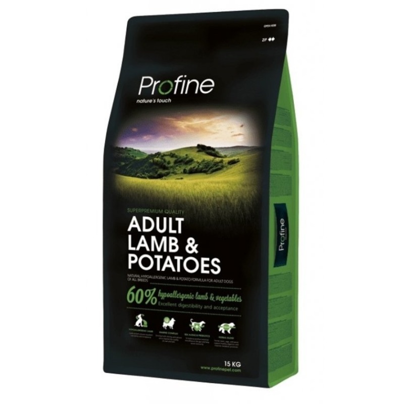 Profine Adult Lamb & Potatoes 15+3kg ZDARMA - přírodní kompletní krmivo pro dospělé psy (jehněčí maso, brambory)