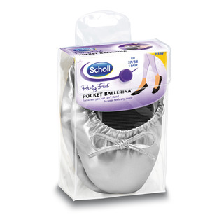 Scholl Pocket Ballerina - stříbrné baleríny