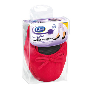 Scholl Pocket Ballerina - červené baleríny