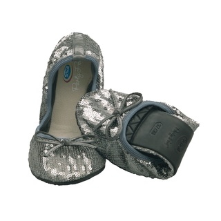 Scholl Pocket Ballerina PAILLETTES - stříbrné baleríny