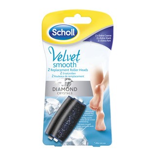 Scholl SCHOLL Velvet Smooth rotační hlavice Extra drsná s diamantovými krystalky 2ks
