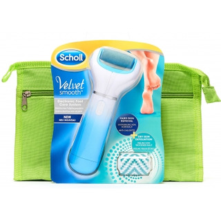 Scholl Velvet Smooth elektrický pilník na chodidla s mořskými minerály + kosmetická taška (dárkové balení)