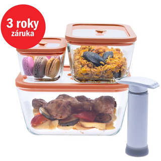 Status Viva 4-dílný set vakuových dóz 131200 borosilikátové sklo lososová