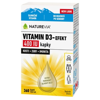 Swiss NatureVia Vitamin D3 - efekt 400 IU 10,8 ml (kapky)
