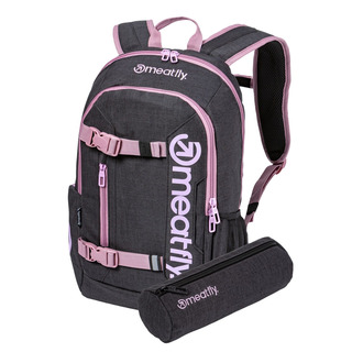 Meatfly batoh Basejumper Pink Charcoal Heather 22 l + penál zdarma