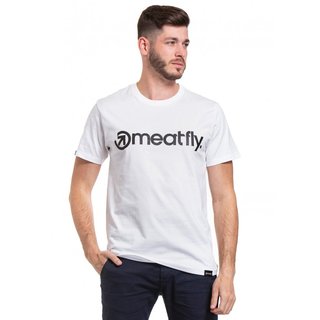 meatfly Logo 20 - B - bílé pánské tričko s krátkým rukávem