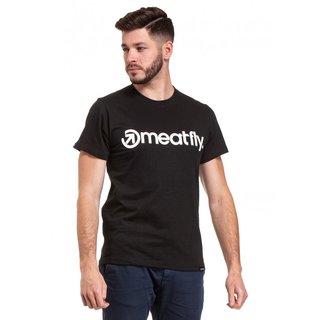 Meatfly Logo 20 - A - černé pánské tričko s krátkým rukávem