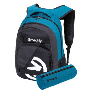 meatfly Exile Petrol Heather / Charcoal Heather - modrý batoh 24l + penál zdarma