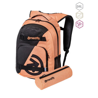 meatfly Exile Peach Charcoal - oranžový batoh 24l + penál zdarma