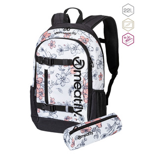 Meatfly Basejumper - Blossom White - bílý batoh 22l + penál zdarma