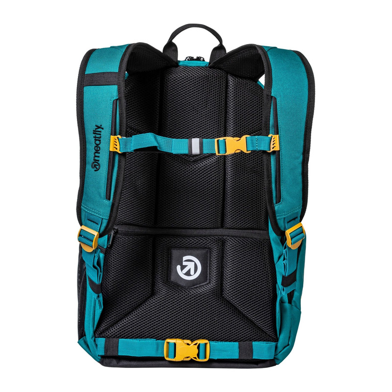 meatfly Basejumper - Dark Jade Black - černý batoh 22l + penál zdarma