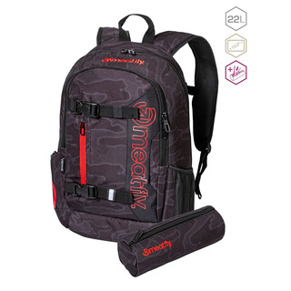 Meatfly Basejumper - Morph Black - černý batoh 22l + penál zdarma