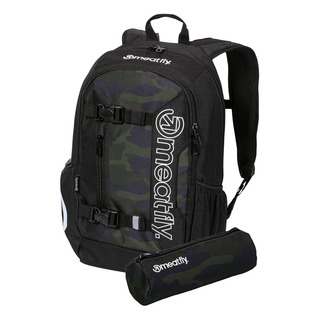 Meatfly Basejumper - Rampage Camo / Black - černý batoh 22 l + penál zdarma