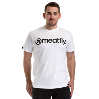 meatfly Logo T-Shirt - H - bílé pánské tričko s krátkým rukávem