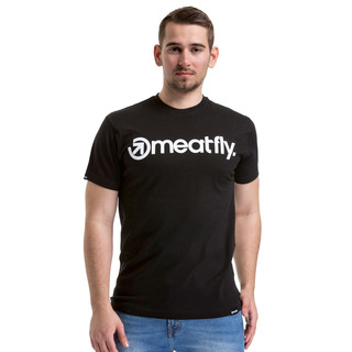 meatfly Logo T-Shirt - H - černé pánské tričko s krátkým rukávem