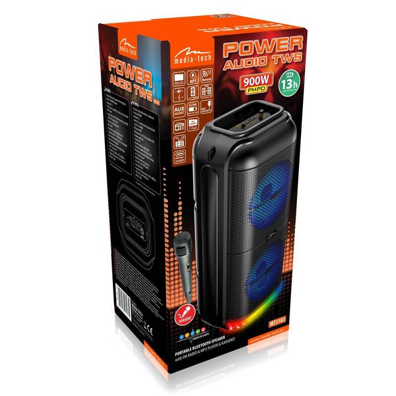 Media-Tech MT3183 Power Audio TWS - Bluetooth reproduktor s FM rádiem